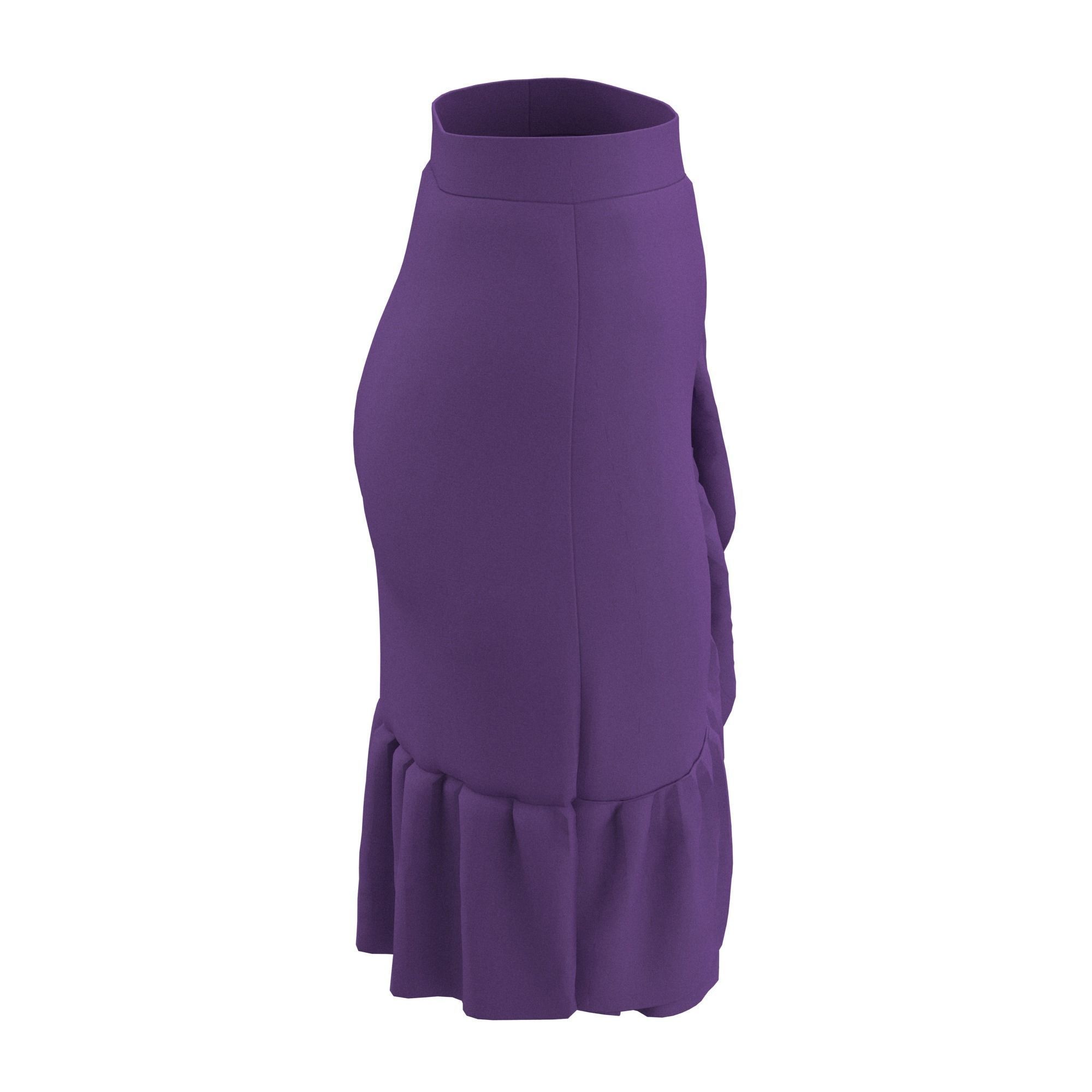 skirt with ruffles 3D model_6