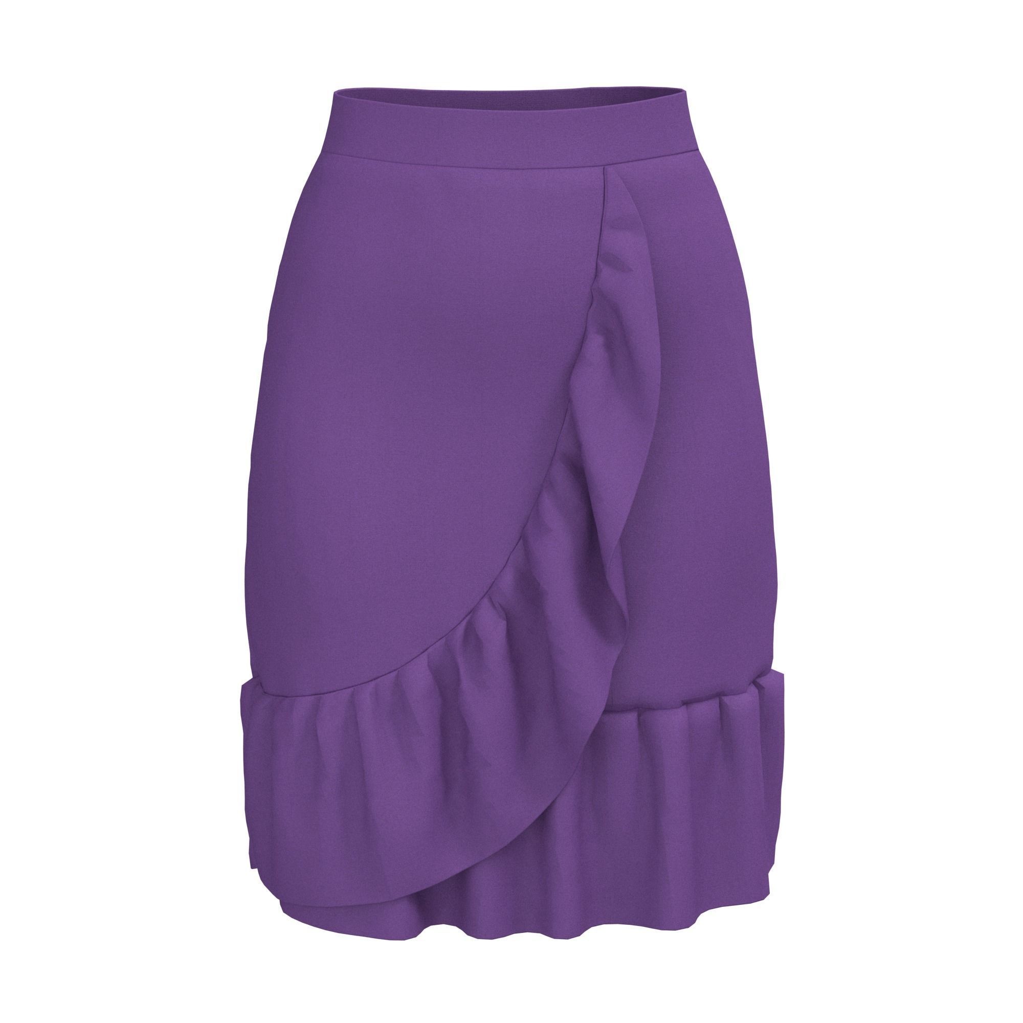 skirt with ruffles 3D model_5