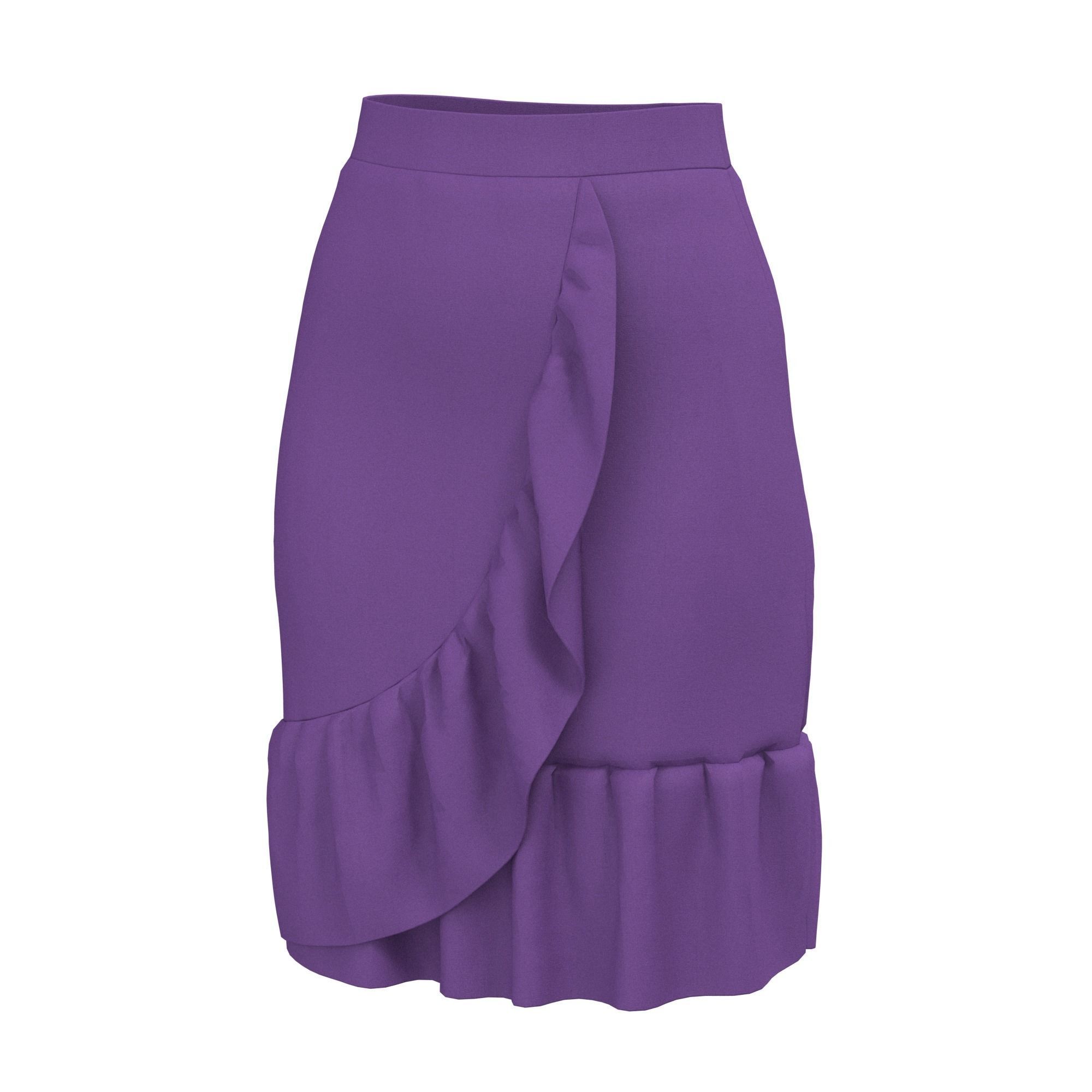 skirt with ruffles 3D model_2