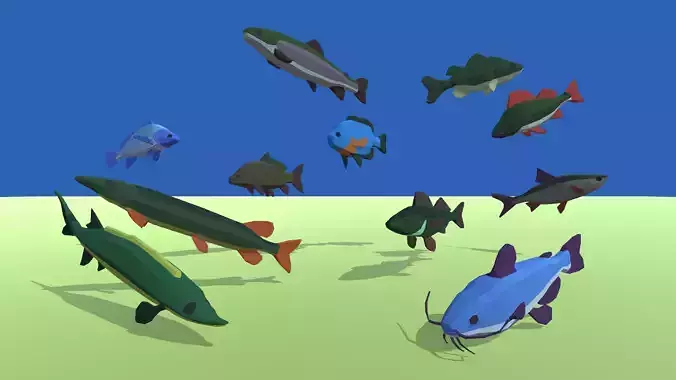 9t5 Low Poly Fresh Water Fish