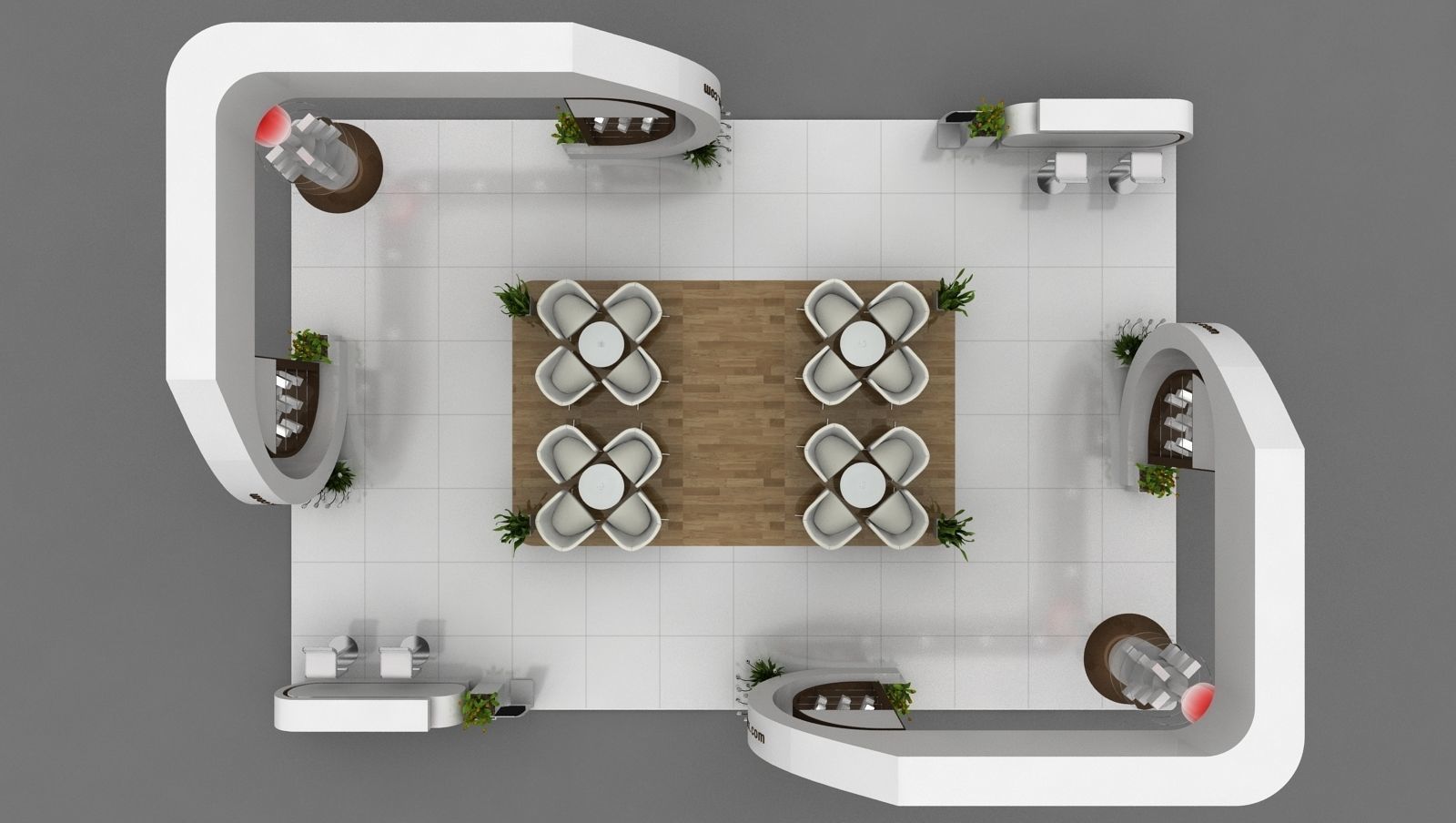 Exhibition stall 8 x 12 meters 3D model_1