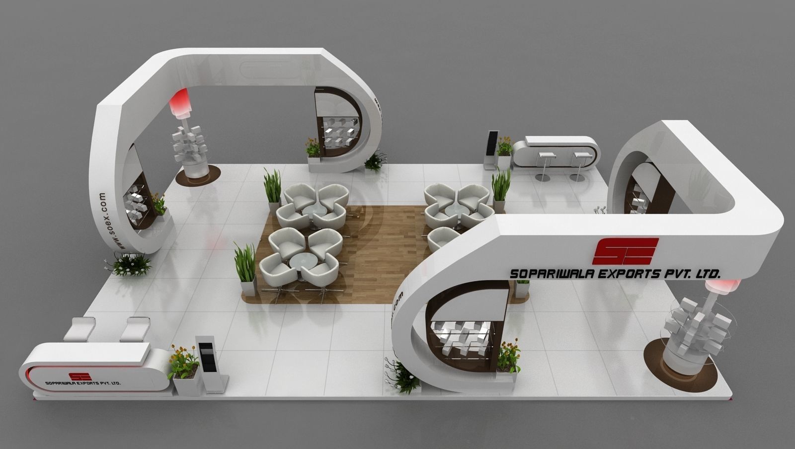 Exhibition stall 8 x 12 meters 3D model_2