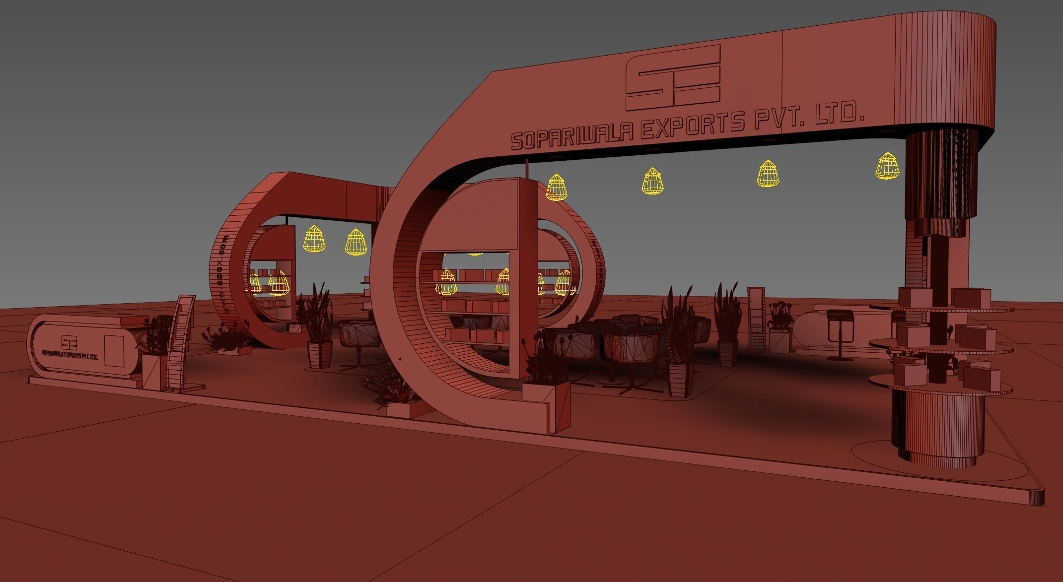 Exhibition stall 8 x 12 meters 3D model_5