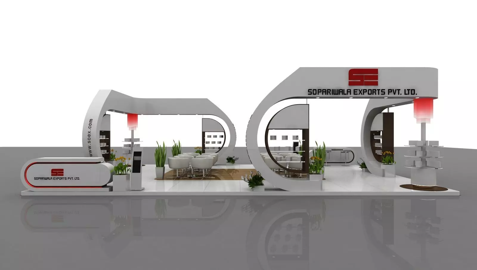 Exhibition stall 8 x 12 meters 3D model_0