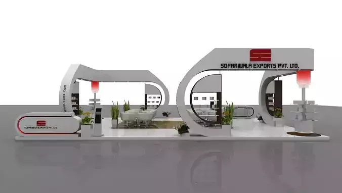 Exhibition stall 8 x 12 meters 3D model