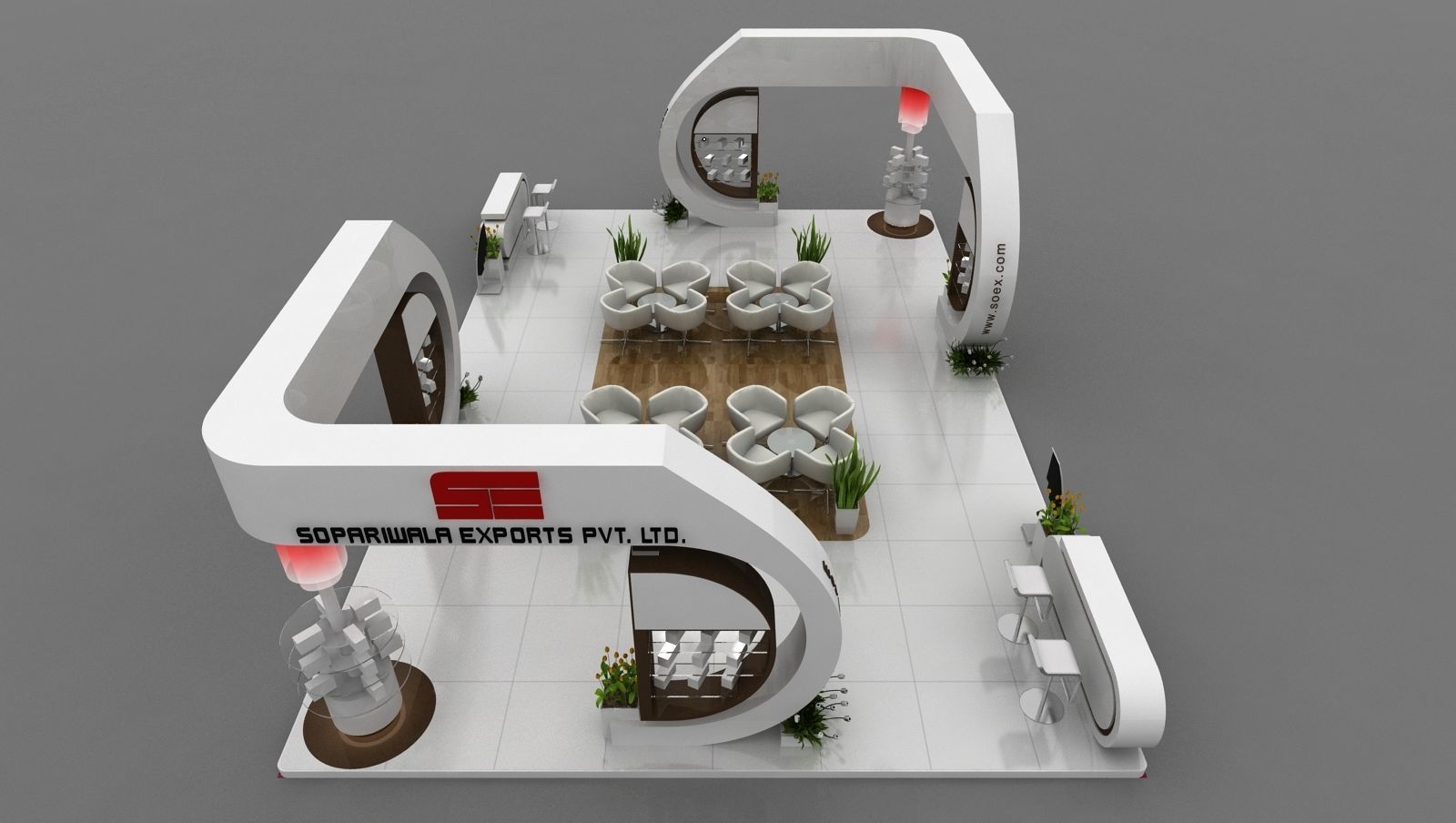 Exhibition stall 8 x 12 meters 3D model_3