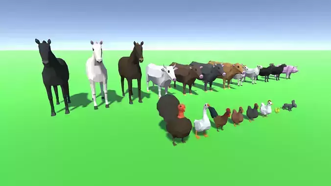 9t5 Low Poly Farm Animals Low-poly 3D model