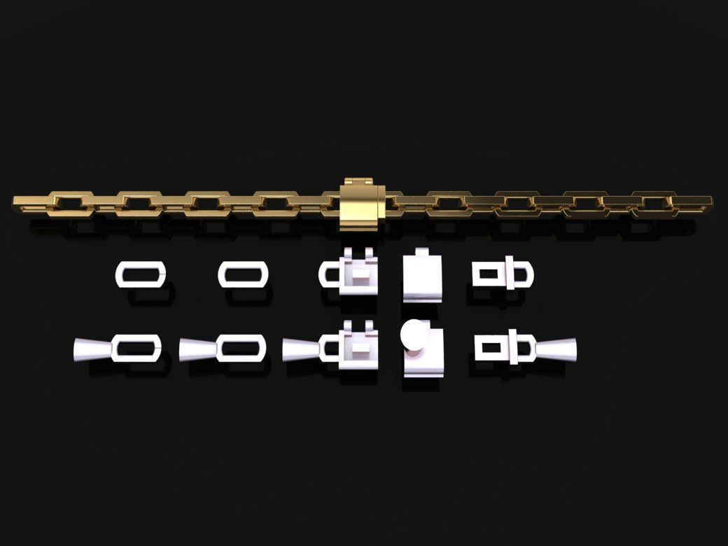 DAINTY HERMES LINK BRACELET NECKLACE 3D print model_1