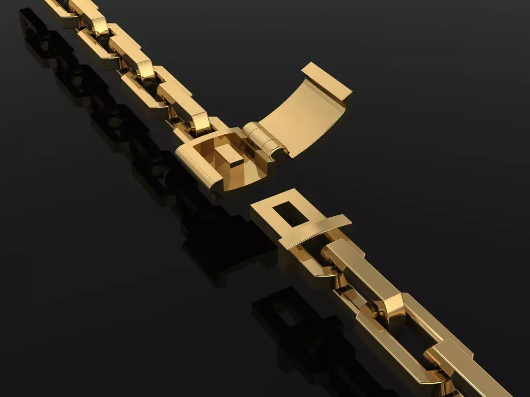 DAINTY HERMES LINK BRACELET NECKLACE 3D print model_0