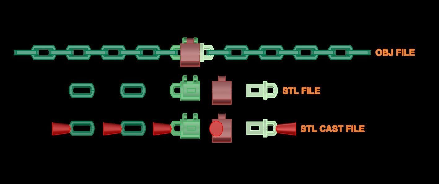 DAINTY HERMES LINK BRACELET NECKLACE 3D print model_6