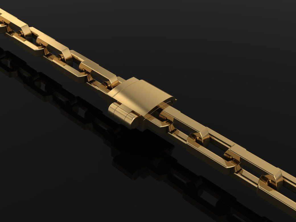 DAINTY HERMES LINK BRACELET NECKLACE 3D print model_4