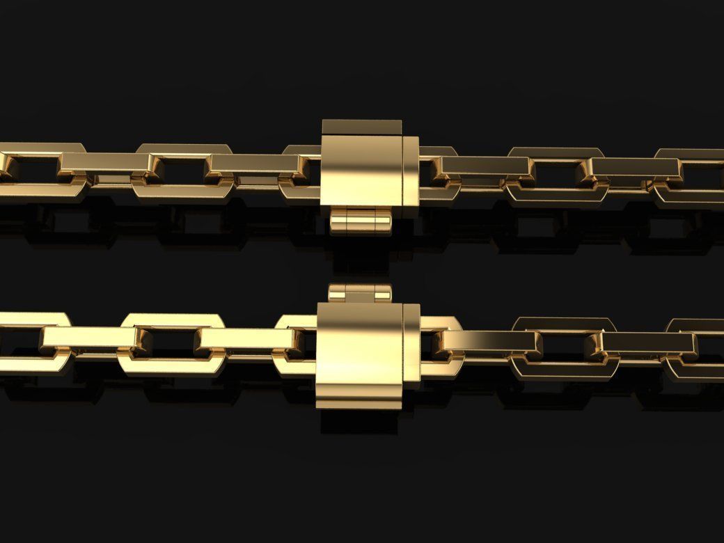 DAINTY HERMES LINK BRACELET NECKLACE 3D print model_2