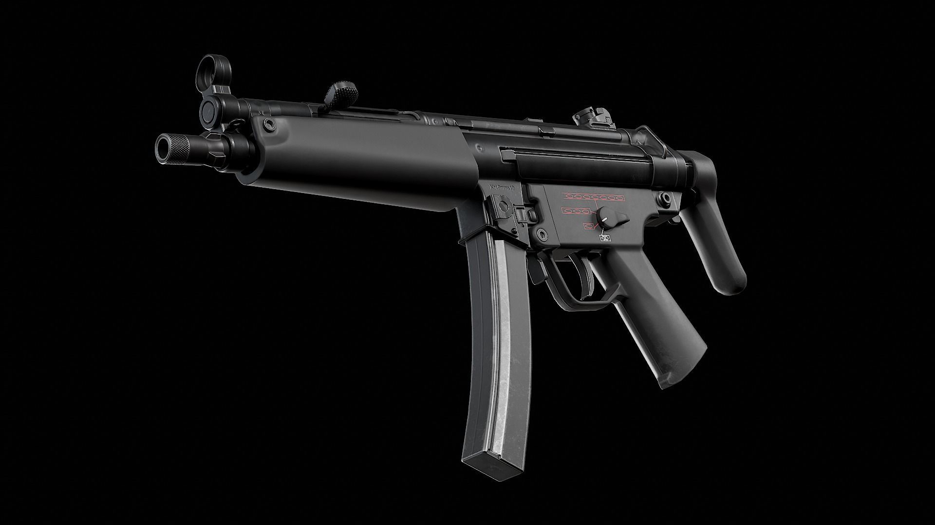 MP5 - Customizable Low-poly 3D model_10