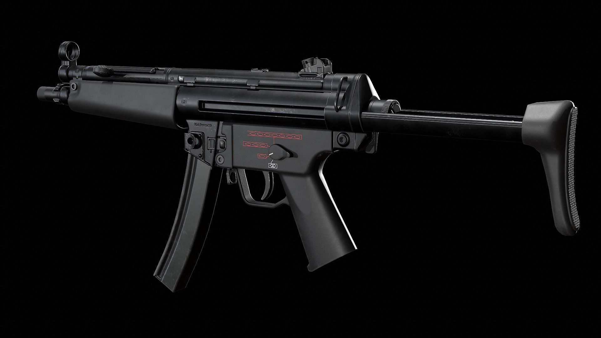 MP5 - Customizable Low-poly 3D model_1