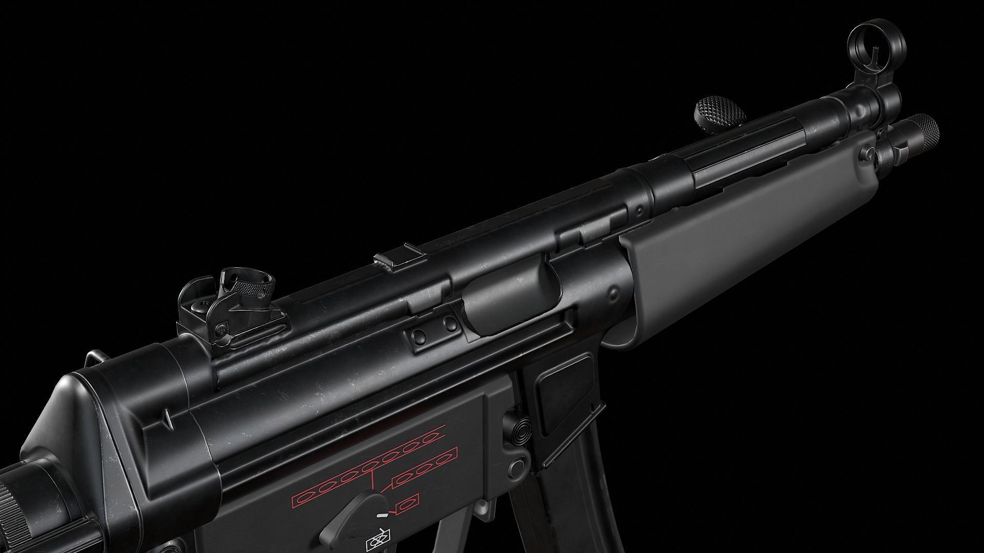 MP5 - Customizable Low-poly 3D model_3