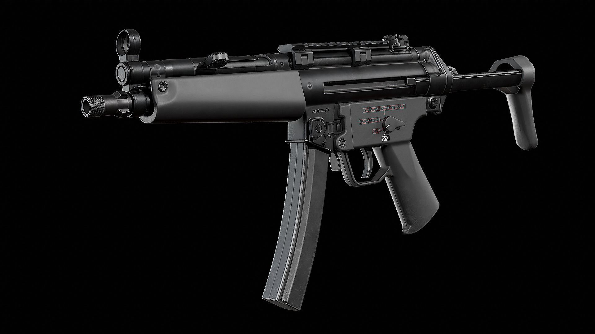 MP5 - Customizable Low-poly 3D model_24