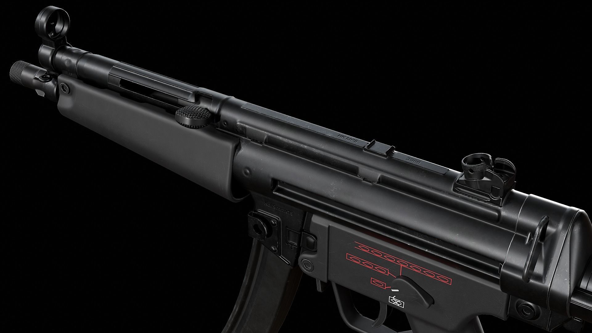 MP5 - Customizable Low-poly 3D model_5