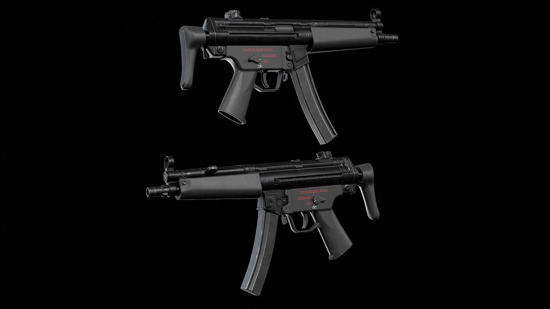 MP5 - Customizable Low-poly 3D model_15