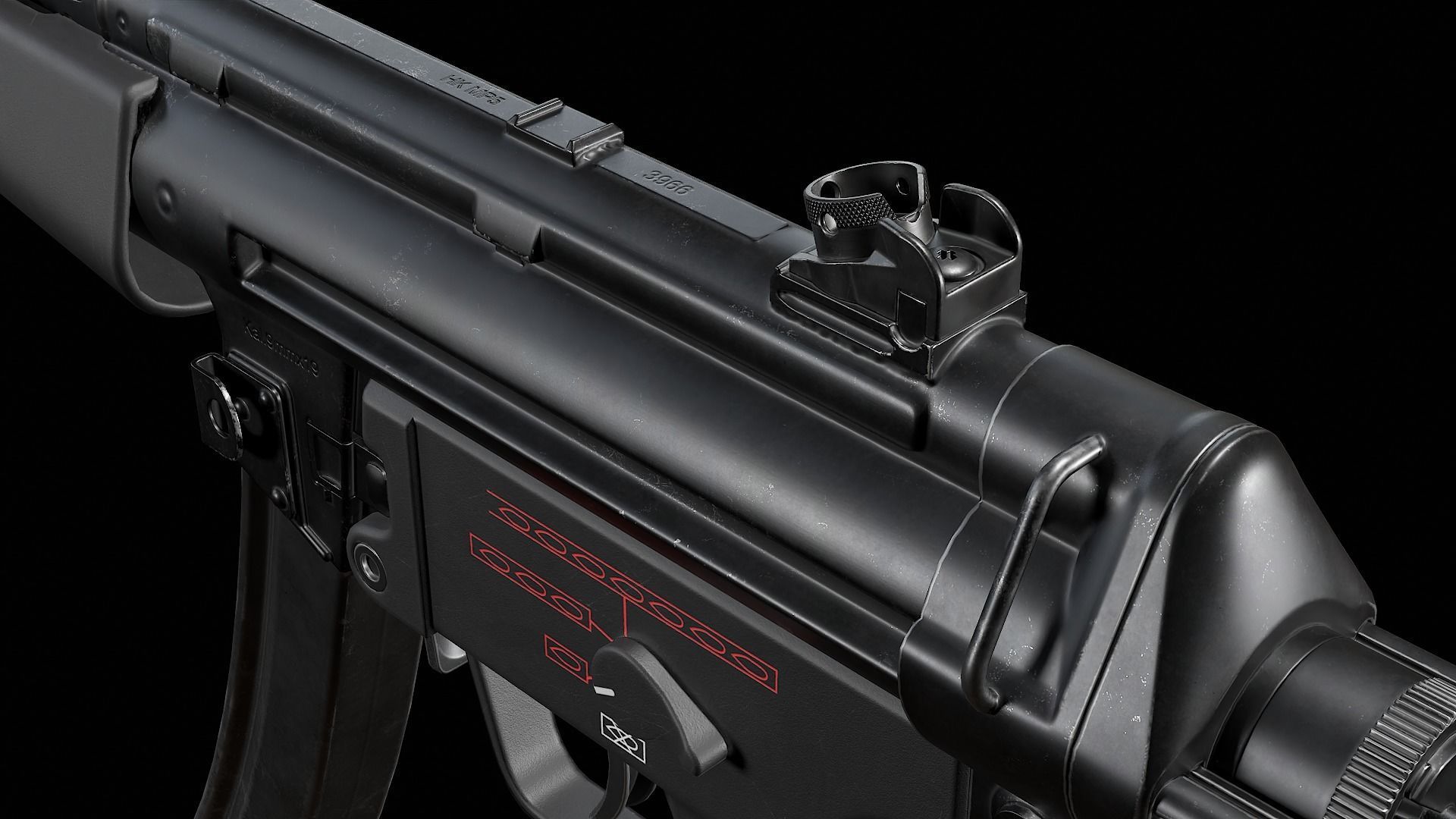 MP5 - Customizable Low-poly 3D model_4