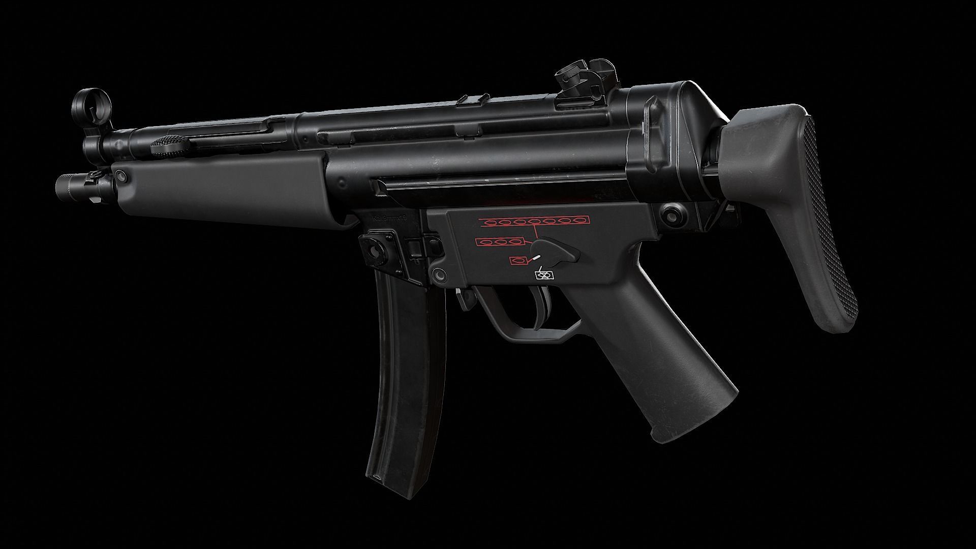 MP5 - Customizable Low-poly 3D model_8