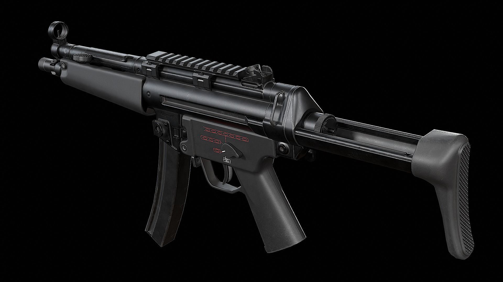 MP5 - Customizable Low-poly 3D model_22