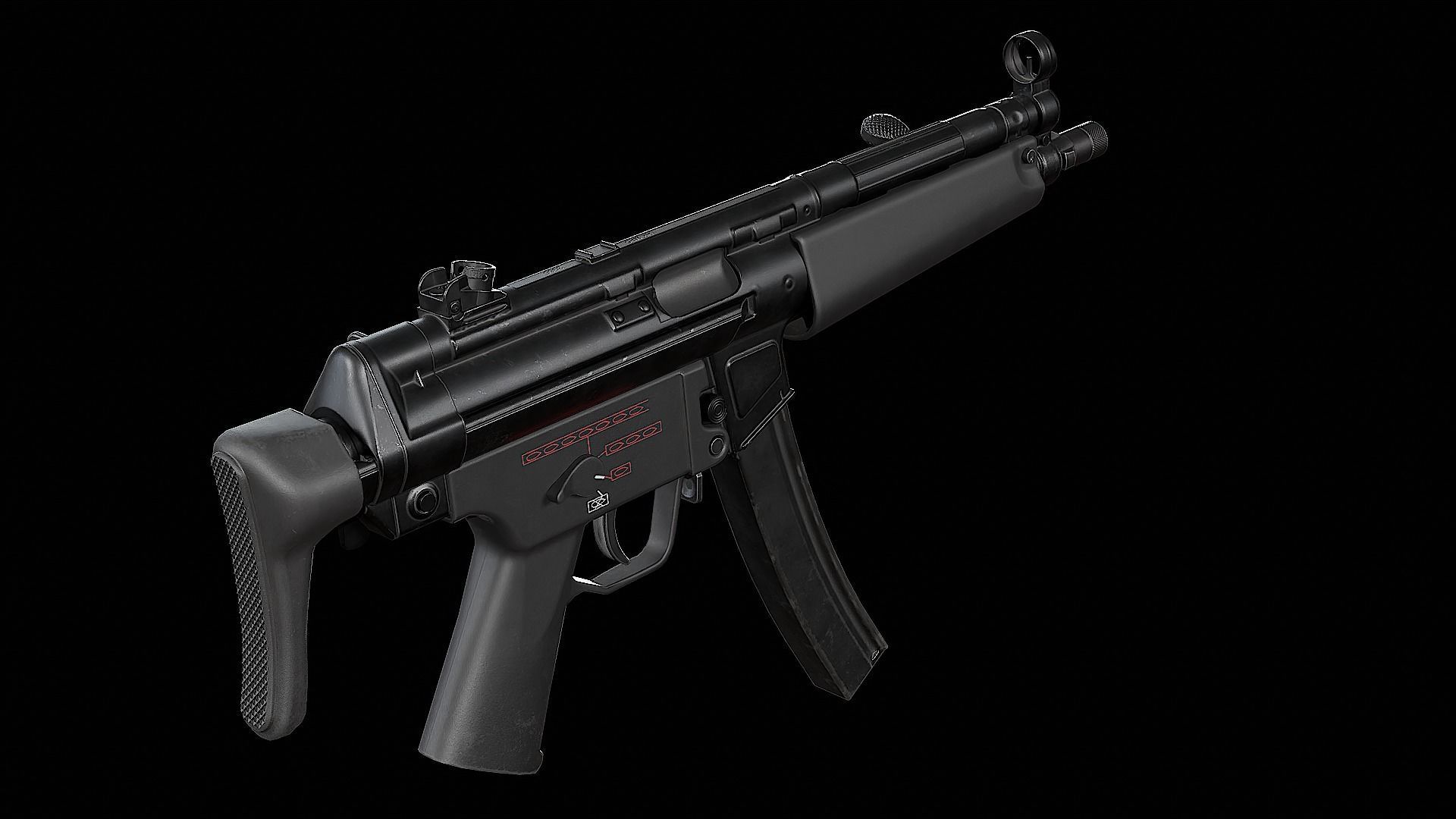 MP5 - Customizable Low-poly 3D model_18