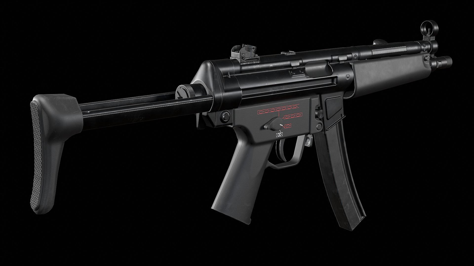 MP5 - Customizable Low-poly 3D model_2