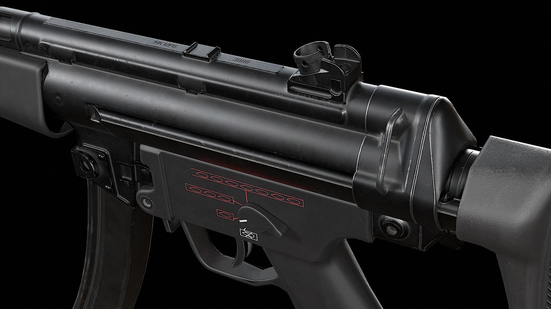 MP5 - Customizable Low-poly 3D model_19