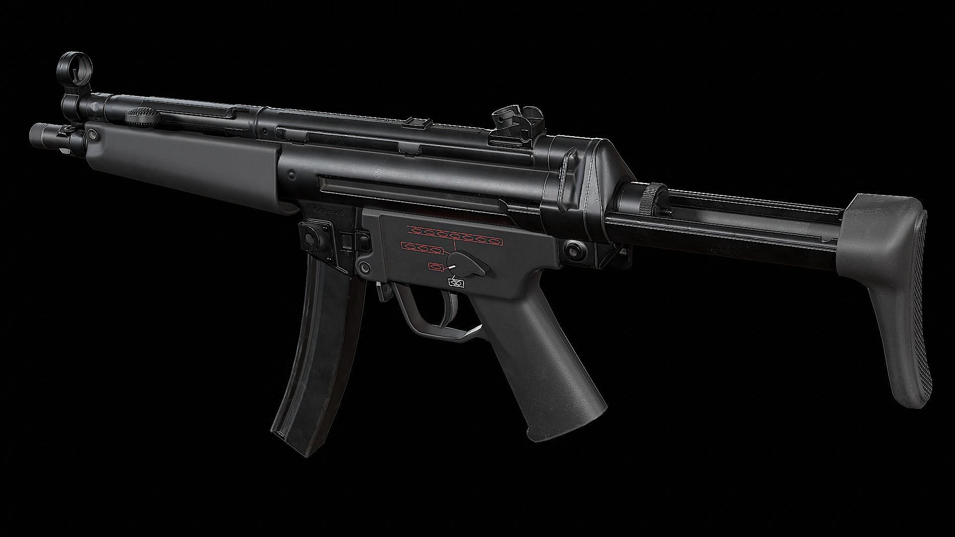 MP5 - Customizable Low-poly 3D model_21