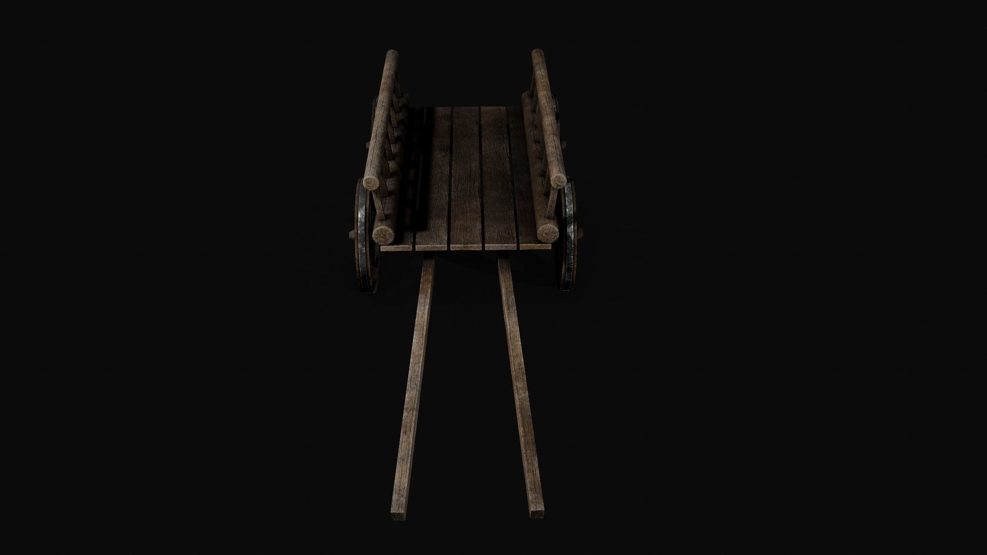 PBR Medieval cart Low-poly 3D model_3