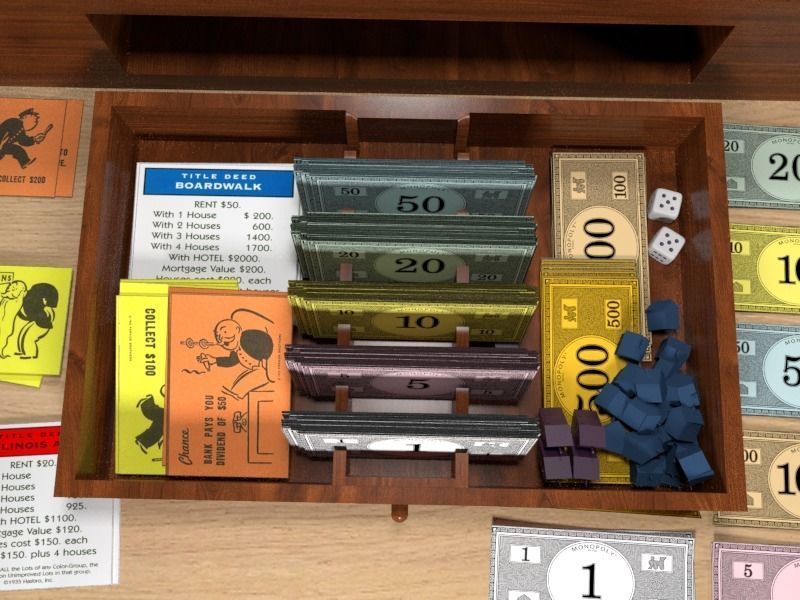 Wood Monopoly 3D model_3