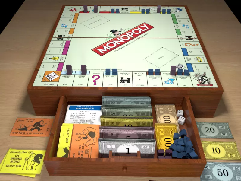 Wood Monopoly 3D model_0