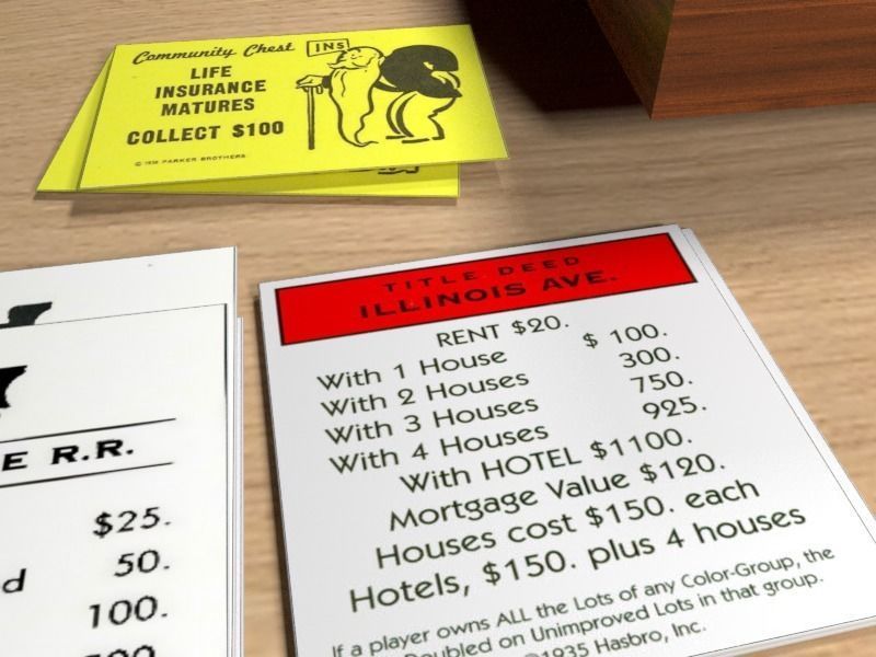Wood Monopoly 3D model_13