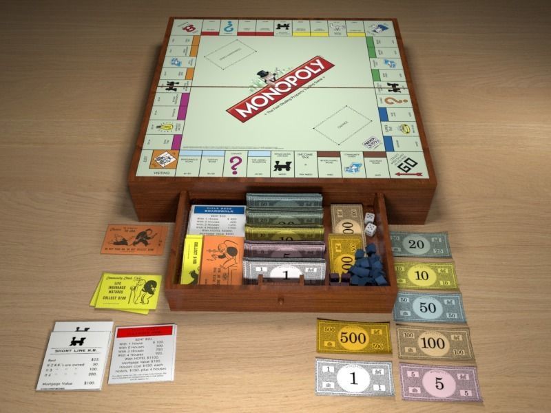 Wood Monopoly 3D model_6