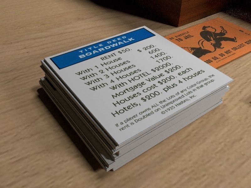 Wood Monopoly 3D model_9