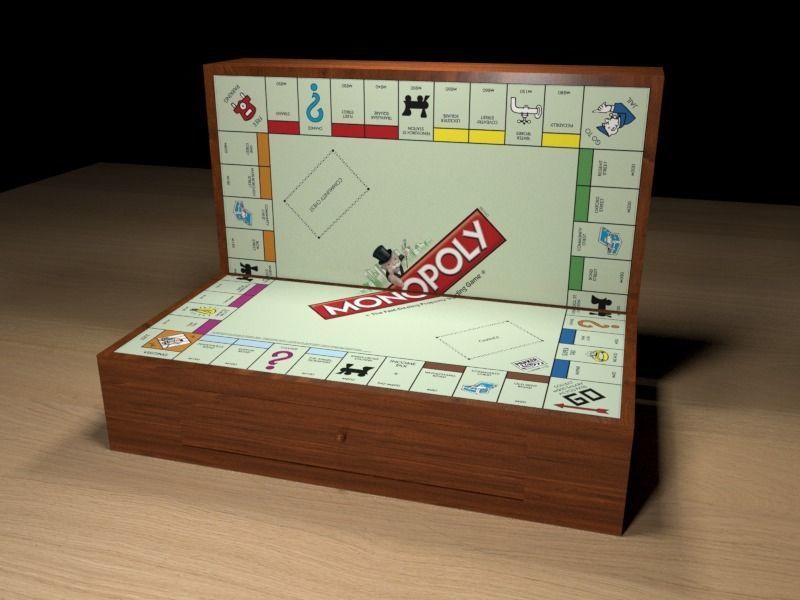 Wood Monopoly 3D model_7