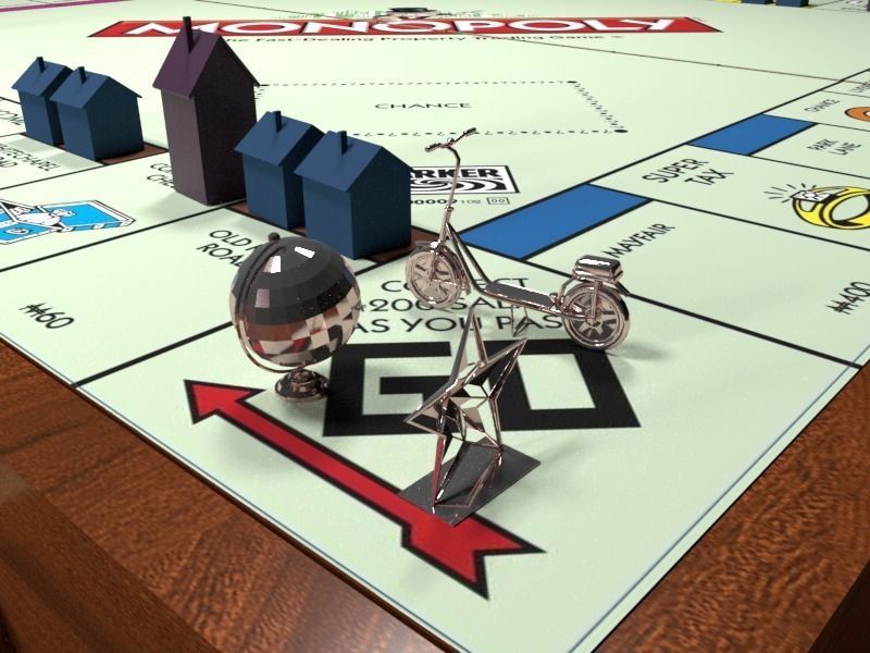 Wood Monopoly 3D model_5