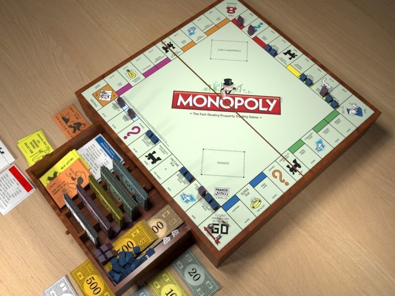 Wood Monopoly 3D model_14
