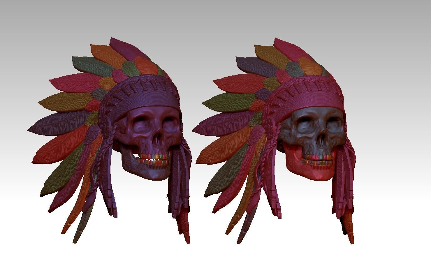 indian skull 3D print model_1