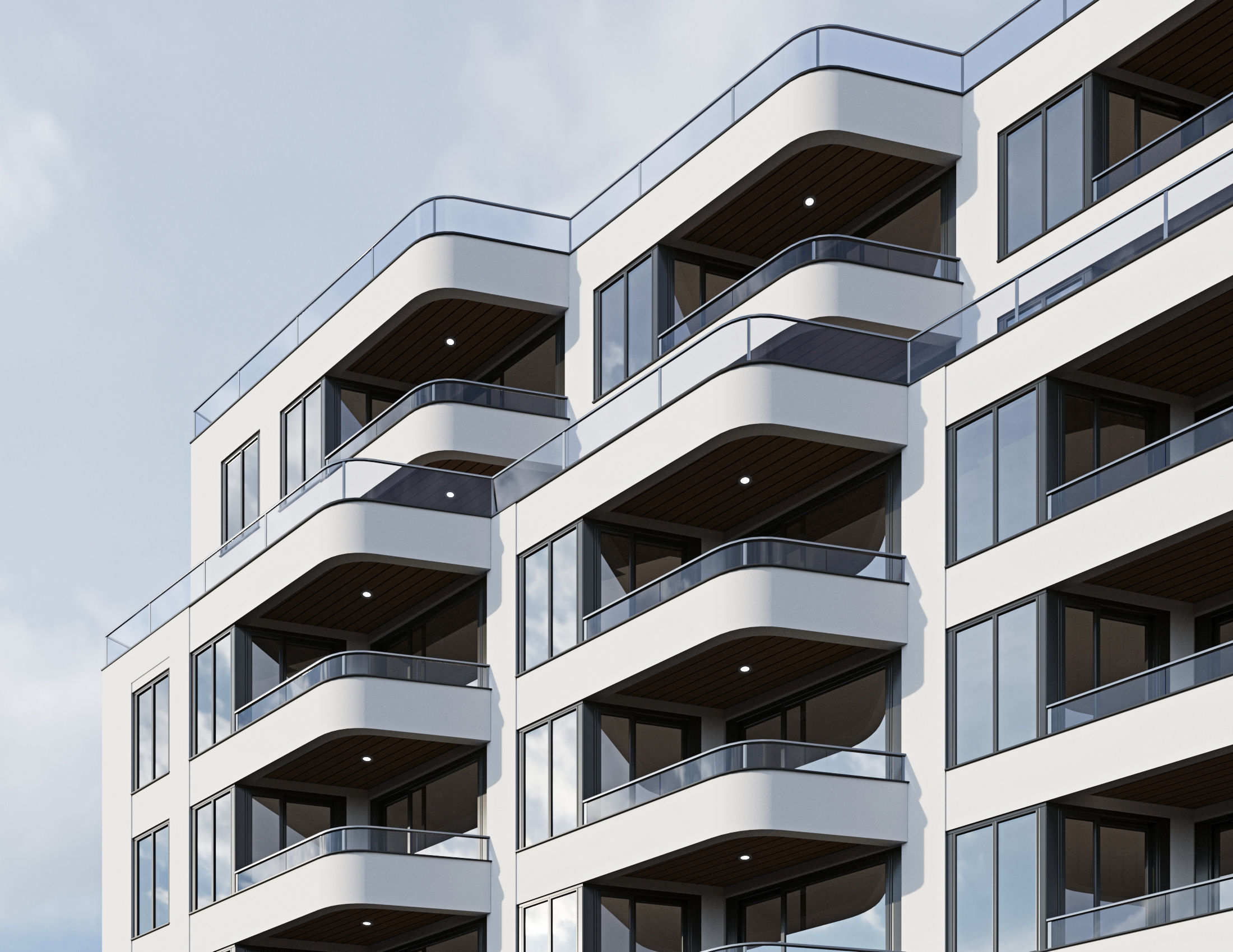 Modern residential building 13 3D model_1