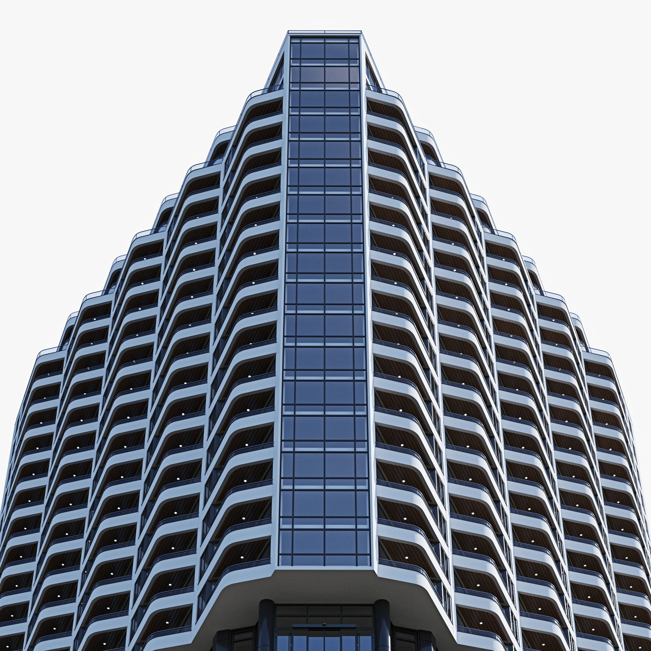 Modern residential building 13 3D model_5