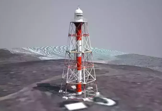 Point Charles Lighthouse Low Poly Low-poly 3D model