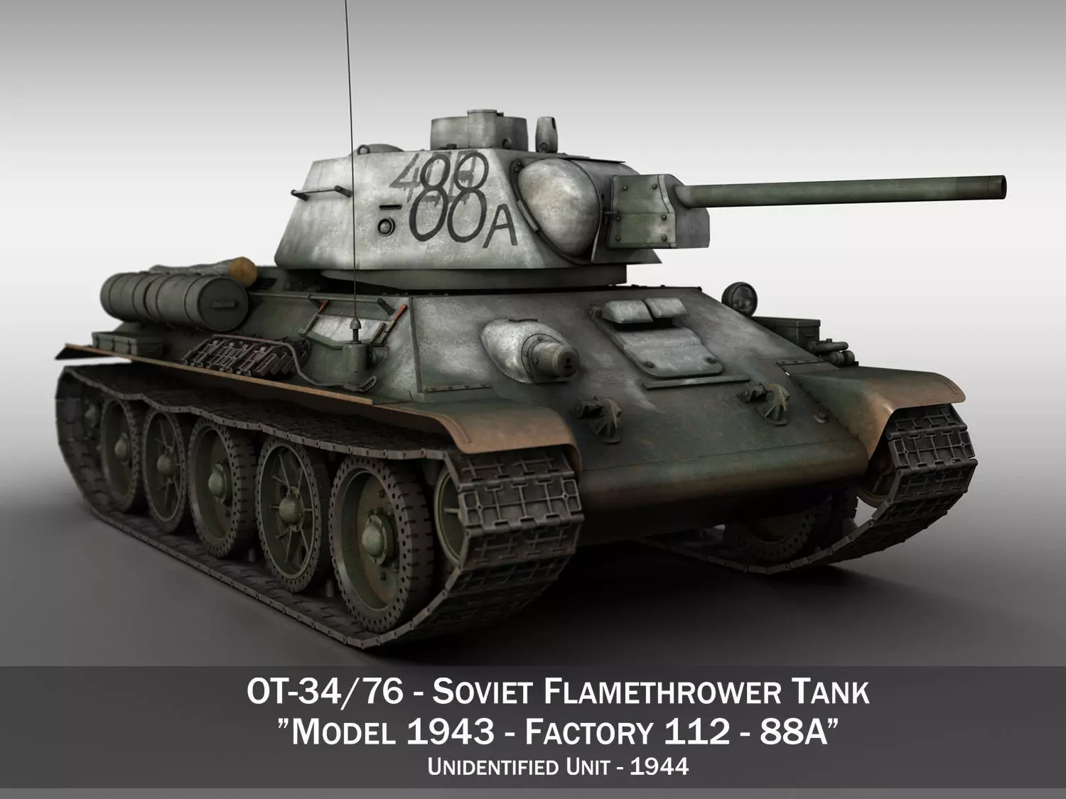 OT-34-76 - Soviet Flamethrower Tank - 88A 3D model_0