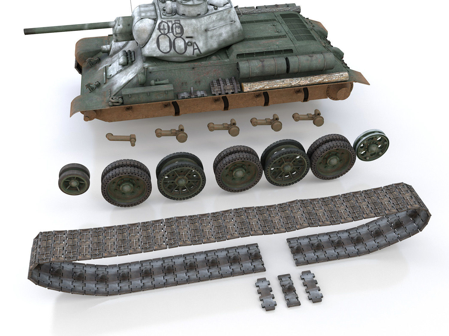 OT-34-76 - Soviet Flamethrower Tank - 88A 3D model_10