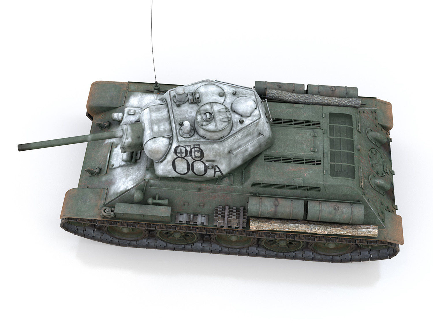 OT-34-76 - Soviet Flamethrower Tank - 88A 3D model_8