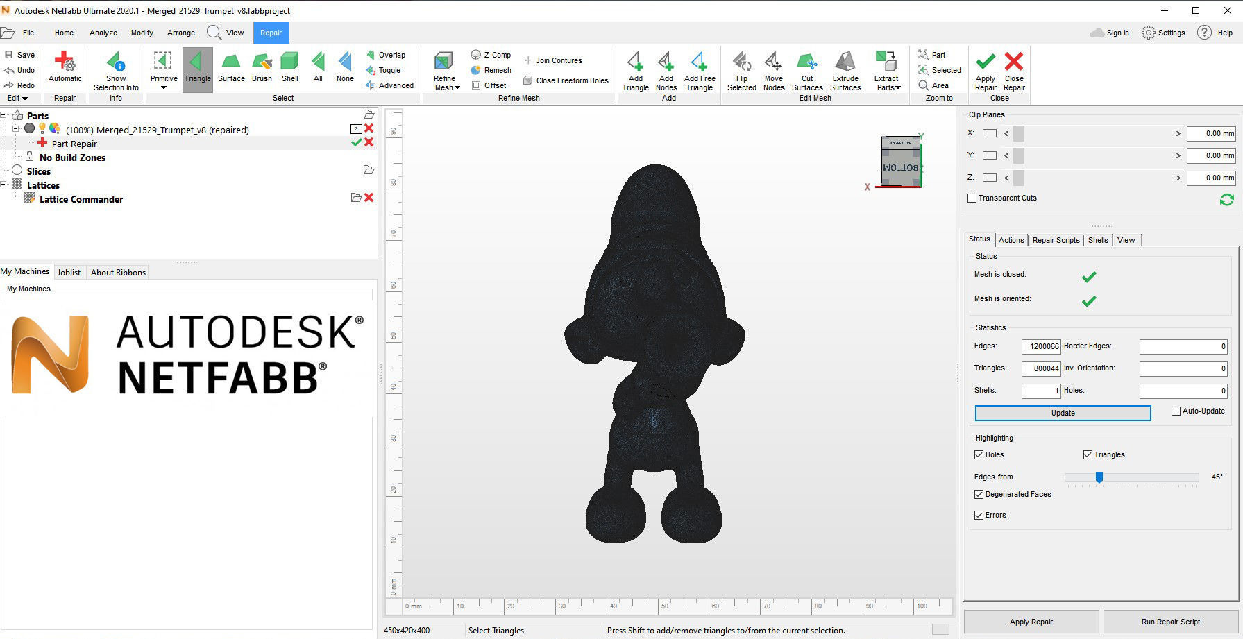 smurf with trumpet 3D print model_8