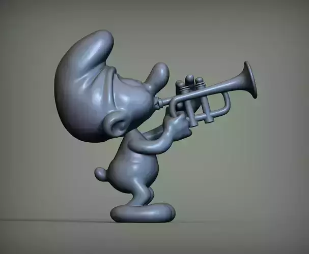 smurf with trumpet 3D print model