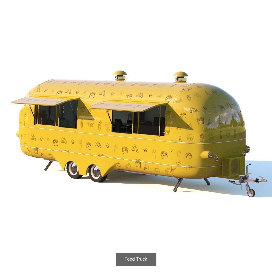  Street food and coffee  trucks 3D Model Collection_3