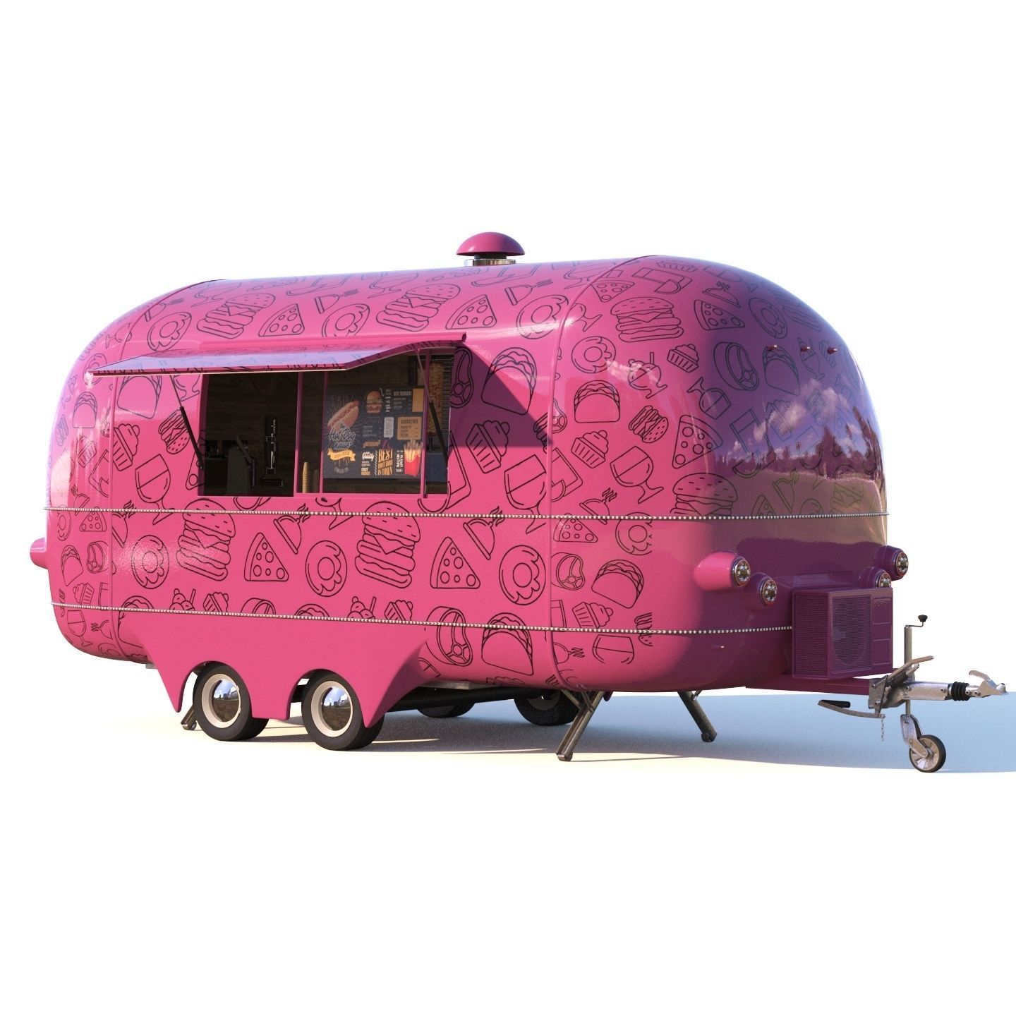  Street food and coffee  trucks 3D Model Collection_8