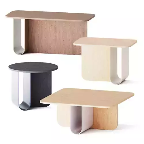 U Wooden coffee table by La Cividina